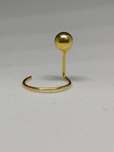 3mm Solid Gold Schlicht Kugel Nase Draht Pin Ohrstecker Ring Piercing 14... - £22.07 GBP
