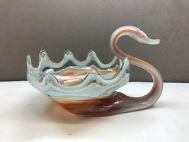 Vintage Mid Century Modern Art Glass Swan Sunset Company Spiro Ok 50s 60s - £42.62 GBP