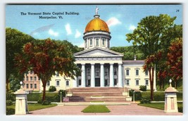 The Vermont State Capitol Building Montpelier Linen Postcard Tichnor Unused - £14.22 GBP