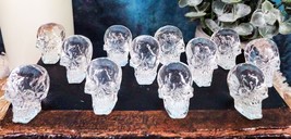 Ebros Pack Of 12 Clear Translucent Witching Hour Gazing Skull Mini Figur... - $20.49