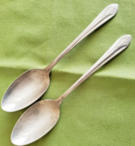 2 International Silver Plate Manhattan Pattern Soup Spoons 7 3/8&quot; 1951 #... - £8.71 GBP