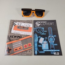 Loot Crate Lot Sunglasses Orange Black Glasses Gamer 8 Bit Pixel Design - £8.81 GBP