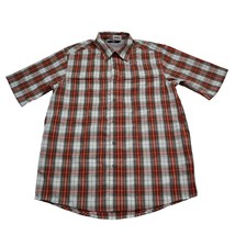 Wrangler Shirt Mens Small Red Plaid Cowboy Western Comfort Casual Button Up - $18.69