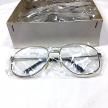 Box of 12 Vintage NOS Silver Wire Rim Aviator Style Eye Glasses - £28.60 GBP