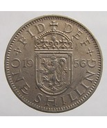 Vintage 55 years old 1956 SCOTTISH Elizabeth II One Shilling Copper Nick... - £4.78 GBP