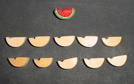 LOT of 10  MINIATURE Unfinished  Wood WATERMELONS  NEW - $2.75