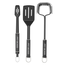 3 Piece Grilling Set with Spatula, Locking Tongs, and Extended Wire Clea... - $50.36
