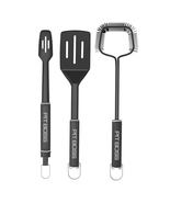 3 Piece Grilling Set with Spatula, Locking Tongs, and Extended Wire Clea... - $70.67 CAD
