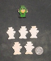 LOT of 5 MINIATURE Unfinished Wood Leprechaun NEW - £2.93 GBP