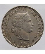 1954 B SWISS COIN Vintage Switzerland Confederation Bern 20 Rappen Coppe... - £4.71 GBP