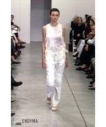 NWT Helmut Lang S/S 1999 Vintage Archival Silk Overlay Tank Pink Plant P... - $478.68 CAD