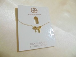 Giani Bernini 18k Gold/SS Plated Bow Pendant Necklace R416 $90 - $24.43