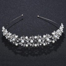 Rhinestone s Crown Headband Vintage Crystal Bridal Tiaras Wedding Hair Jewelry L - £8.97 GBP