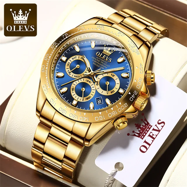 OLEVS   Watch for Men Automatic Mechanical Unidirectional Rotating Bezel Upgrade - £130.28 GBP