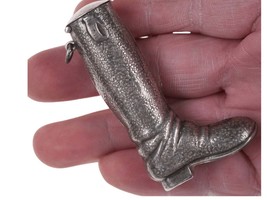 c1910 Sterling Silver Boot Form match holder pendant - $292.05