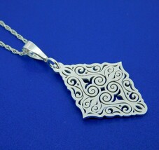 935 Argentium Sterling Diamond Shaped Pendant (#J4413) - $1,790.38 MXN