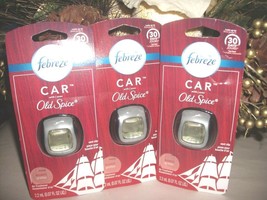 Febreze OLD SPICE WITH AVEC 3 Car Clip on Vent Auto Air Fresheners - £15.38 GBP