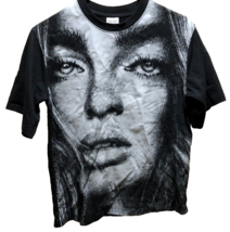 Mad Mind Girls Women Face Black T-Shirt S - £7.77 GBP
