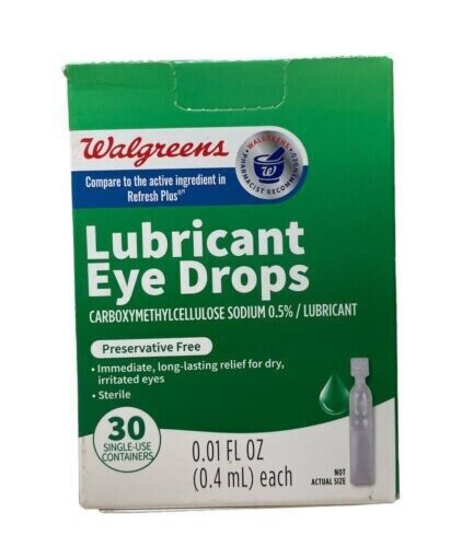 Primary image for Walgreens Lubricant Eye Drops 30 single use containers Exp 09/2025