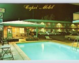 Piscina Capri Motel Modesto California Ca Unp Cromo Cartolina N6 - $5.08