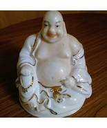 Monti Llardo Porcelain Design in Spain Happy Buddha Figurine White Gold ... - £102.29 GBP