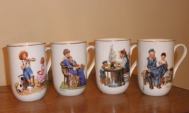 Norman Rockwell cups set of 4 all different - $15.00