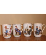 Norman Rockwell cups set of 4 all different - $15.00