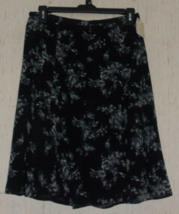 Nwt Womens Jaclyn Smith Black W/ Floral Print Fully Lined Full Skirt Size L - £22.13 GBP