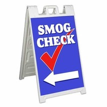 Smog Check Left Arrow Signicade 24x36 Aframe Sidewalk Sign Banner Decal - £31.91 GBP+