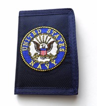 USN US NAVY HEAVY DUTY NYLON EMBROIDERED WALLET TRIFOLD - £7.59 GBP