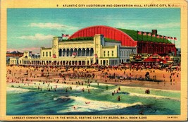 Auditorium Convention Hall Atlantic City NJ New Jersey Linen Postcard Q15 - £2.93 GBP