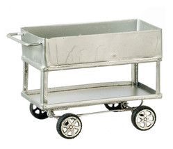 Dollhouse Miniature - Silver Metal Utility Cart - 1:12 Scale - £16.41 GBP