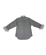 Robert Graham Classic Fit Flip Cuff Collar Paisely Button Shirt Gray Men... - $485.22 MXN