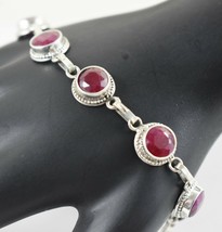 925 Sterling Silver Handmade Ruby Gemstone Bracelet Women Festival Gift BS-1112 - £47.19 GBP
