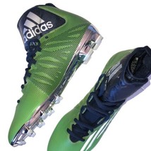 Adidas Blue Green ASP Dual Threat Mid Football Cleats Men Sz 16 Quickframe Shoes - £19.38 GBP