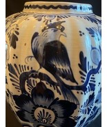 Antique hand painted convex, lobed vase Delft blue, marked botton - £77.08 GBP