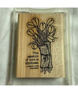 Stampin Up Love Kindness Tulip Valentine Flowers Retired Stamp Rubber Wood Mount - $39.60