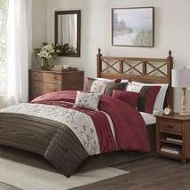 Madison Park Serene Faux Silk Comforter Floral Embroidery Design All, 7 Piece - $145.99