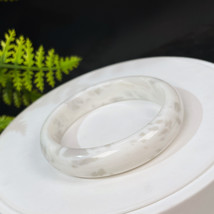 Natural Certified Smoky White Hetian Nephrite Bangle 59MM - £153.31 GBP