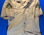 USMC MARINE CORPS QUARTER SLEEVE KHAKI SHADE 2115 UNIFORM DRESS SHIRT SI... - $25.25