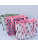 Quilted Cotton Floral Printed Reversible Large Tote Bag Grocery Shopping... - $41.70 CAD+