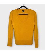 J. CREW cashmere mustard yellow v neck sweater size small fall winter pr... - €29,96 EUR
