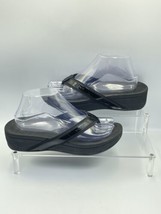 Vionic High Tide Women Black Patent Platform Thong Flip Flop Comfort Sandal Sz 8 - £14.66 GBP
