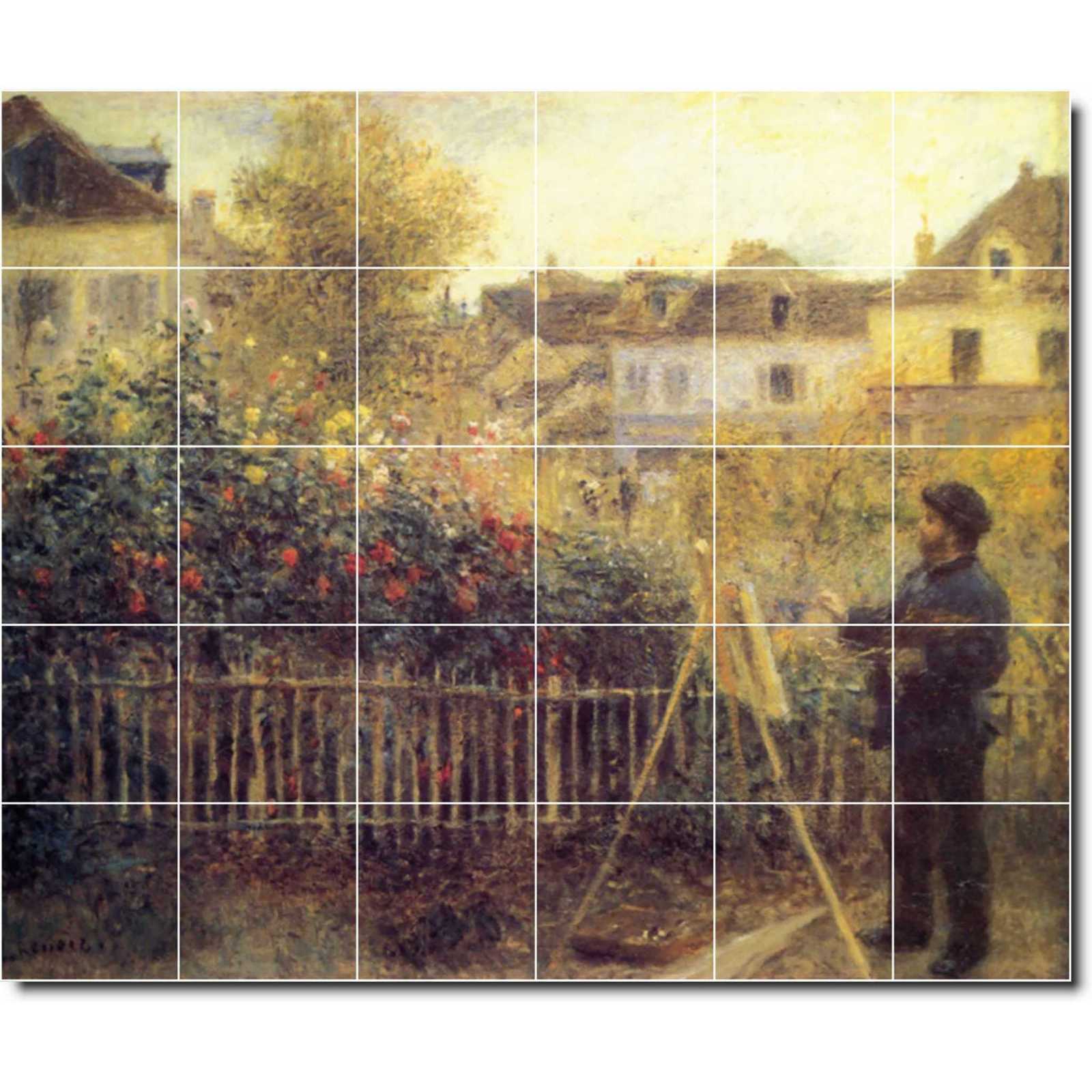 Renoir pierre claude monet painting in his garden at arenteuil