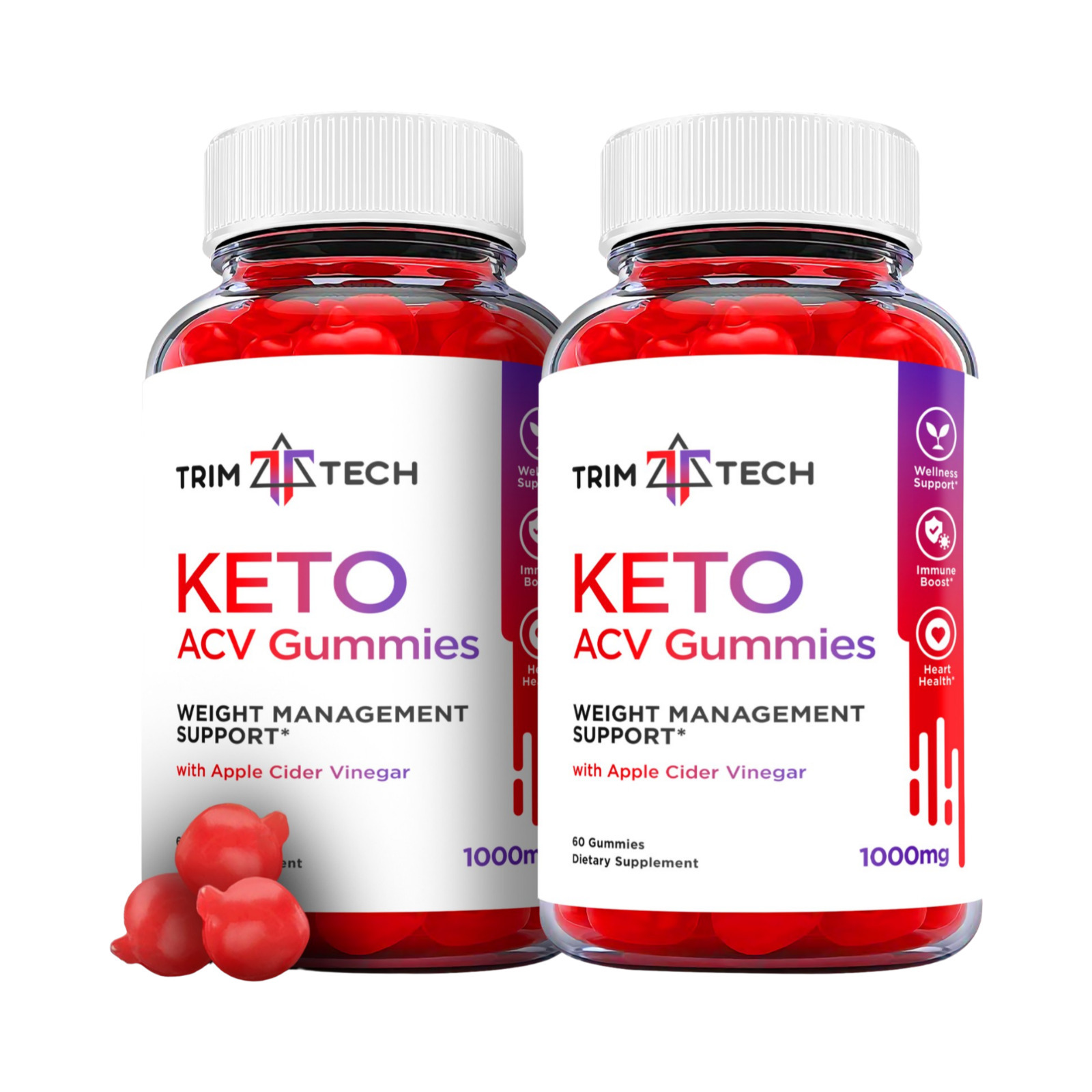 2 Pack Trim Tech Keto Gummies TrimTech Keto ACV Gummies Weight Loss 120 Gummies