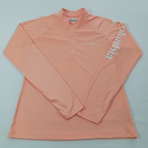 Columbia FL2404 Omni-Shade Men&#39;s 1/4 Zip Pullover Peach Long Sleeve Shir... - $19.79