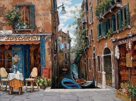 Viktor Shvaiko &quot;Venice in Bloom&quot; Hand Signed/# Embellished Italy Canal scene art - £896.75 GBP