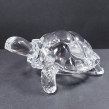 Heavy Crystal Clear Glass Tortoise 7.5&quot; x 5&quot; x 3&quot; Figurine Paperweight - £28.95 GBP