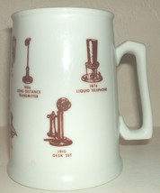 Vintage telephones on ceramic coffee mug/beer stein candlestick, desk, magneto - £16.03 GBP