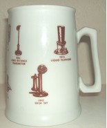 Vintage telephones on ceramic coffee mug/beer stein candlestick, desk, m... - $27.34 CAD